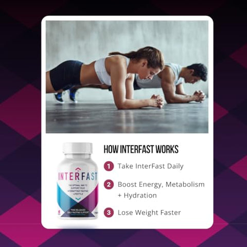 InterFast - Advanced Biohacker: Suplemento Jejum Intermitente, Vitaminas Metabólicas com B12, B6, Eletrólitos, Estimulador de Metabolismo, Suplemento para Perda de Peso, 80mg Cafeína (30 Porções)