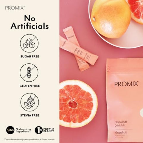 Pacotes de Hidratação em Pó de Eletrólitos | Sal Rosa do Himalaia, Magnésio, Potássio, Vitamina C | Sem Açúcar – 30 Unidades - ProMix Nutrition