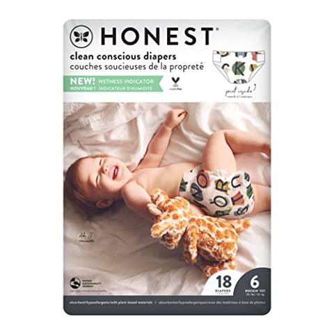The Honest Company - Fraldas Tamanho 6 Todas as Letras – Marca: DIAPERS – Máxima Absorção – 100% Conforto – Entrega Rápida