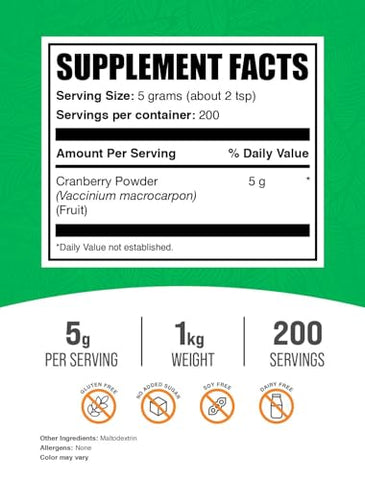 com Pó de Cranberry – Suplemento de Cranberry para Mulheres | 100g - BulkSupplements