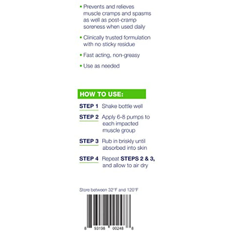 Relief Spray para Cãibras Musculares – Alívio Rápido de Espasmos Musculares e Dor nas Pernas com Sulfato de Magnésio – 200 ml – 1 Unidade - Theraworx