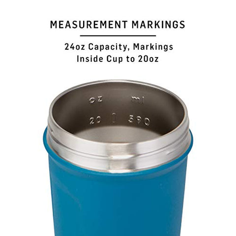 Strada – Garrafa de Água Isolada em Aço Inoxidável com Misturador de Arame, 24 ml, Preta - BlenderBottle