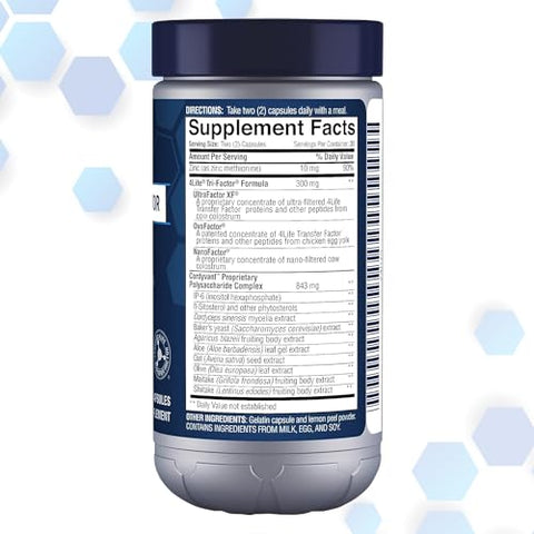 4Life - 4LIFE TRANSFER FACTOR PLUS Tri-Factor Formula – Suporte ao Sistema Imunológico com Zinco, Super Mistura de Cogumelos (Maitake, Shiitake, Agaricus) e Extratos de Colostro Bovino e Frango
