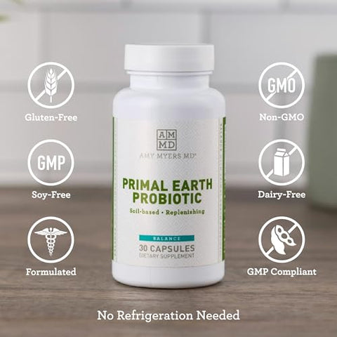 Probiótico de Solo de Força de Prescrição – 3 Cepas – Primal Earth SBO Probióticos para Regularidade Intestinal Normal - Amy Myers MD