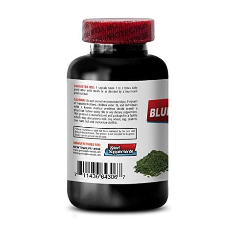 Sport Supplements - Cuidados com a pele herbal com Superfood Verde do Lago Klamath – Alga Azul Verde 500mg, Pó de Alga Azul Verde, Cápsulas de spirulina e chlorella, spirulina Alga Azul Verde