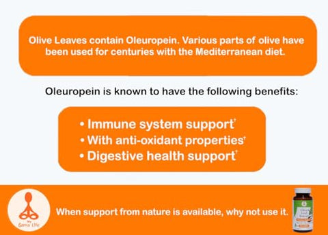 My Sama Life - Extrato de Folha de Oliveira (Não-OGM) – 100% Natural e Potente | Marca: Olive Leaf Extract