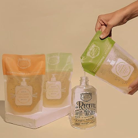 Recarga de Sabonete Líquido de Flor de Laranjeira Panier des Sens, Sabonete Líquido de Marselha – Fabricado na França 96% natural – 2x 500ml