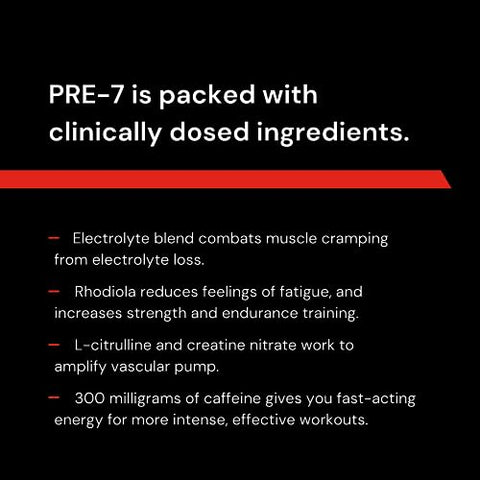 PRE-7 Pó Pré-Treino – Melhor pré-treino para Homens – Aumente Energia, Foco e VO2 máx, Ganhe Força e Resistência nos Treinos, Suporte à Hidratação Durante atividades prolongadas - Novex Biotech