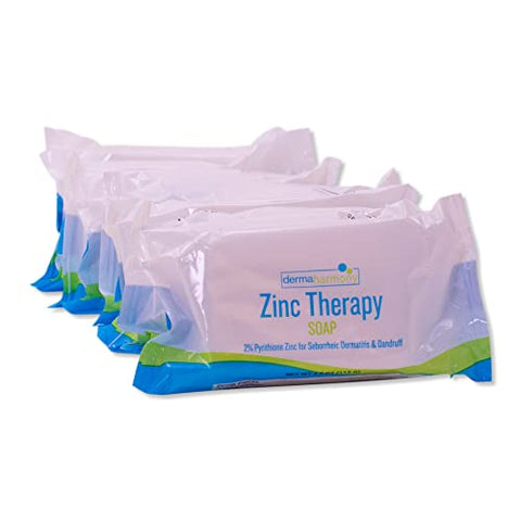 Conjunto de 5 Sabonetes de Zinco Piritiona (ZnP) 4 oz – Especialmente desenvolvido para pessoas com condições de pele – Dermatite Seborreica, Caspa, etc - Dermaharmony