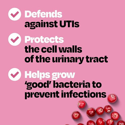 Suporte e Prevenção de Infecção do Trato Urinário para Homens e Mulheres, Suplemento de Cranberry Prebiótico para Proteção de ITU - Cystex