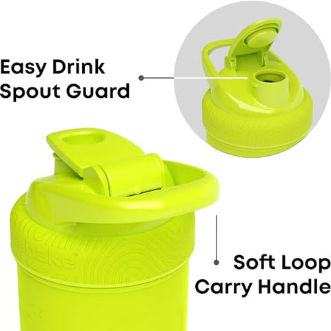 TMNT Reforce Garrafa de Shake de Proteína em Aço Inoxidável 900 ml | 30 oz – Tampa de Rosca à Prova de Vazamentos – Livre de BPA – Unissex – Não Isolada – Verde Claro - Smartshake