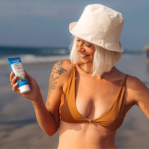 Protetor Solar Badger Reef Safe, FPS 40 Mineral Esportivo, 98% Ingredientes Orgânicos, Amplo Espectro, Resistente à Água, Óxido de Zinco, Sem Fragrância, 85 ml (2 Unidades)