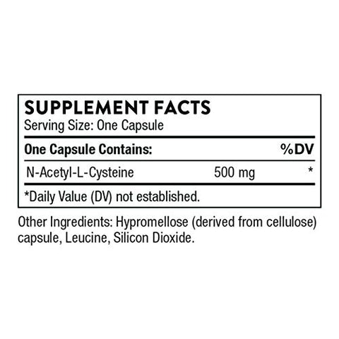 NAC – N-Acetilcisteína – 500mg – Suporte à Saúde Respiratória e Função Imunológica; Promove Desintoxicação do Fígado e dos Rins – 90 Cápsulas - THORNE