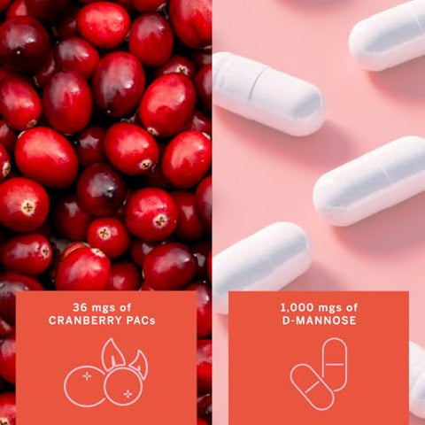 Stay On Tract – Suporte para o Trato Urinário Feminino – 36mg de PACs de Cranberry e 1.000mg de D-Manose – 60 Cápsulas (Embalagem de 1) - Gemma