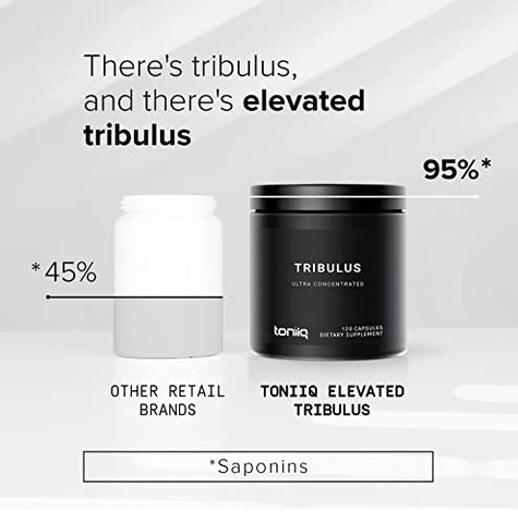 Ultra High Strength Tribulus – Cápsulas de 1300mg de Extrato Concentrado com 95% de Saponinas Esteroídicas – Fórmula para Testosterona – 120 Caps - Toniiq