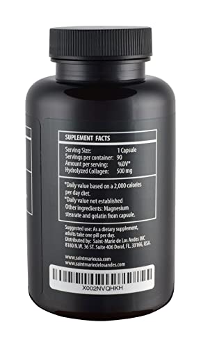 Saint-Marie de los Andes - Pílulas de Colágeno Multi (Tipos I, II, III, V) – Fortaleça sua pele, cabelo e unhas | 100% Colágeno Puro