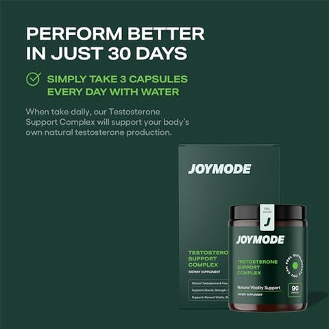 Complexo de Suporte à Testosterona (90ct) – Suplemento Natural para Homens com Ashwagandha, DIM, Magnésio, Zinco - JOYMODE