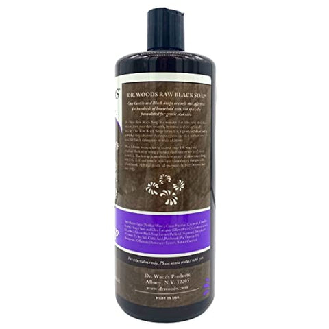 Sabonete Líquido Castela Hidratante Natural Africano Preto Cru, 32 Ounce (Pack de 3) - Dr. Woods