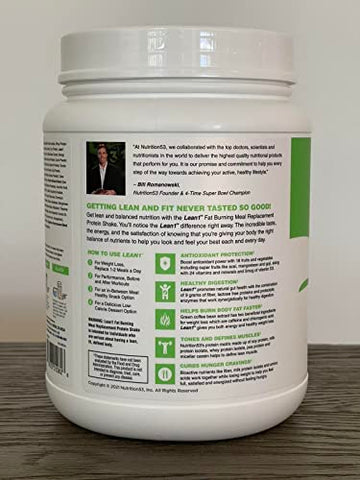 LEAN1 - Nutrition 53 Lean 1 Shake Queima de Gordura, Sabor Baunilha, 15 Porções – 450g