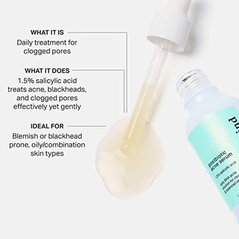 Serum Pós-Biótico para Acne, Serum de Ácido Salicílico e Esfoliante Líquido BHA – Serum Esfoliante, Iluminador e Hidratante - Cocokind