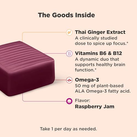 Focused Thinker Brainy Chews – Ômega-3 ALA, Vitaminas B6 – 60 gomas - OLLY