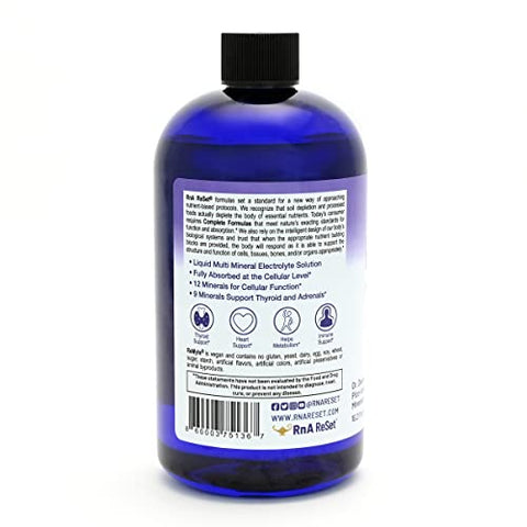 Solução Mineral ReMyte, Multi Mineral Líquido, Solução Eletrolítica, 12 Minerais Incluindo Iodo, Selênio, Zinco, Magnésio, Boro, 8oz- por Dr. Carolyn Dean - RnA ReSet