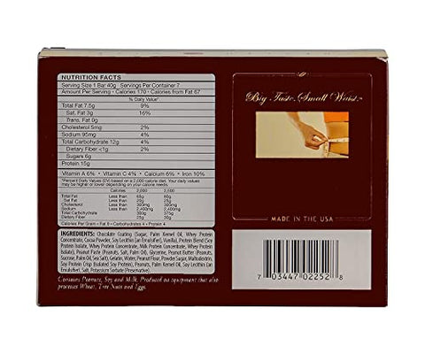 Barras de Alta Proteína, Sem Glúten, Baixa Caloria, Compatíveis com a Proteína Ideal, 7 Porções por Caixa (Manteiga de Amendoim) - Nutmeg State Nutrition