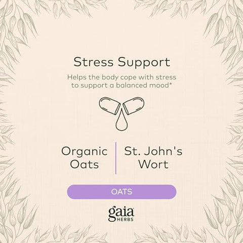 Equilíbrio Emocional: Suporte ao Estresse com Erva de São João, Passiflora, Verbena e Aveia – 60ml Vegan Líquido - Gaia Herbs