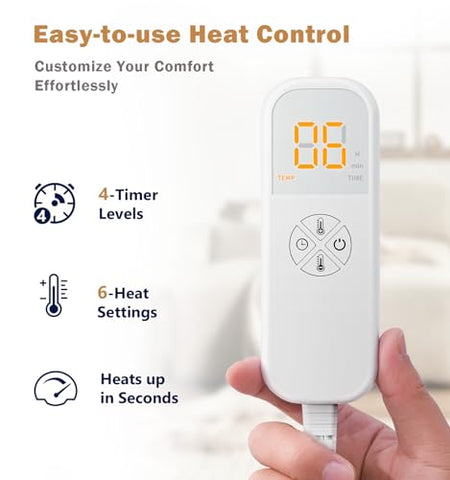 Glamigee - Aquecedor para Alívio de Dores nas Costas, Pescoço e Ombros, Presentes para Homens, Pais, Mulheres e Mães, Dia dos Pais, Dia das Mães, Natal, Aniversário, 6 Configurações de Calor, Desligamento Automático, Calor Úmido e Seco