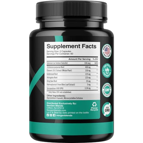 NEXGEN BLENDS - Suplemento de Suporte ao Sistema Linfático Herbal – Complexo de Suporte Linfático com Equinácea, Raiz-dourada e Astrágalo | Marca: Echinacea Goldenseal Astragalus