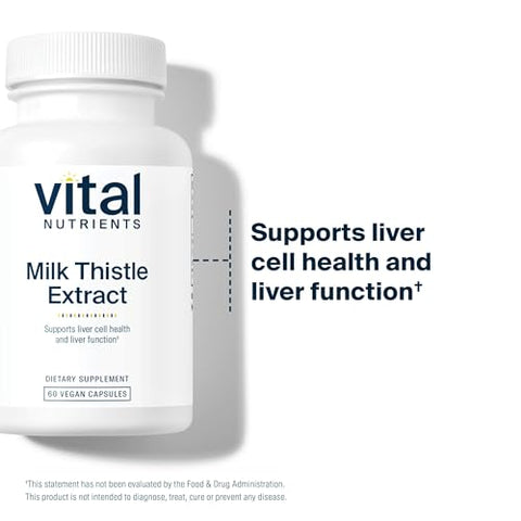 Extrato de Cardo de Leite Vital Nutrients 250mg | Suplemento Vegano para Função Hepática