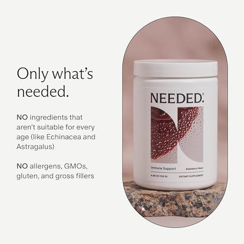Pó de Suporte Imunológico para Toda a Família – Seguro na Gravidez – Zinco com Sabugueiro – Fácil de Tomar – Marca Immune Support - Needed.