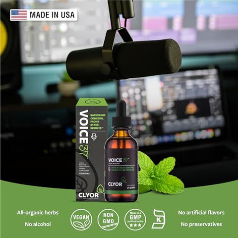 CLYOR - Voice37 – Remédio Natural para Voz de Cantores – Potencializa sua Voz – Alivia Rouquidão – Lubrifica Cordas Vocais – Elimina Muco – Aumenta sua Performance Vocal e Falada