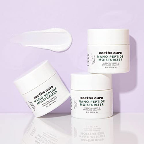 EarthsCure - Earth’sCure Nano Peptide Moisturizer for Face (60ml) – Creme Natural para Hidratar e Suavizar. Contém Nano Peptídeos e Antioxidantes