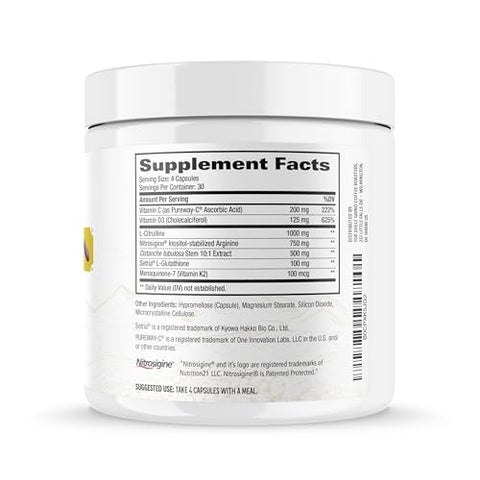 Join Top Shelf Grind - Suplemento de Óxido Nítrico para Homens 6 em 1, Alpha Fluxo Sanguíneo, Impulsionador de Resistência, Força, Energia, Resistência | 120 Cápsulas