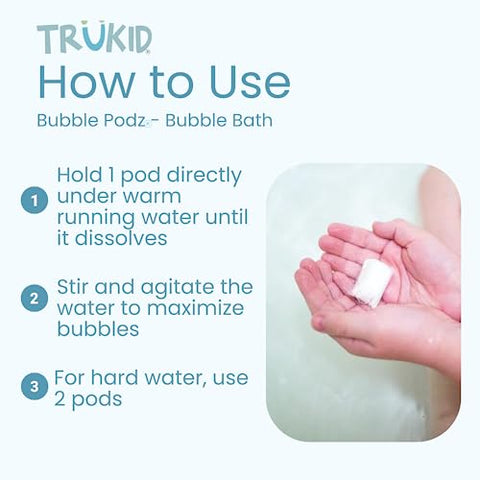 Bubble Podz Banho de Espuma para Bebê – Fórmula Suave e Natural | 100g - TruKid