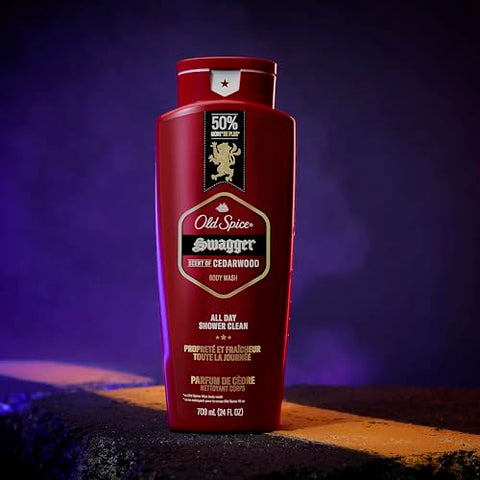 Swagger – Sabonete Líquido para Homens, Fragrância de Confiança, 710 ml (Pacote com 4 unidades) - Old Spice