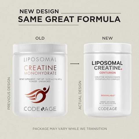 Liposomal Creatine em Pó – Suprimento de 3 Meses – 5000mg Monohidrato de Creatina Pré-Treino - Codeage