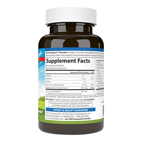 Nutra-Support Próstata com Saw Palmetto | Suporte Nutricional para a Próstata | 60 Cápsulas - Carlson