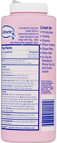 Pó Corporal Protetor Medicado com Óxido de Zinco e Amido de Milho, Livre de Talco, 150g (Pacote com 2) - Caldesene