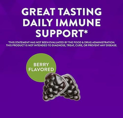Generic - Natures Way Sambucus Elderberry Gummies com Vitamina C, Vitamina D e Zinco, Suporte Imunológico para Crianças e Adultos, 120 Gummies