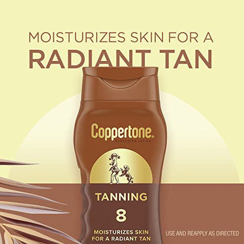 Loção Bronzeadora FPS 8, Resistente à Água, Proteção Solar de Amplo Espectro, Embalagem com 2 Unidades de 240 ml - Coppertone