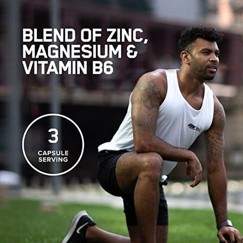 Suplemento Optimum Nutrition para Recuperação Muscular e Resistência, Zinco e Magnésio, 90 Cápsulas