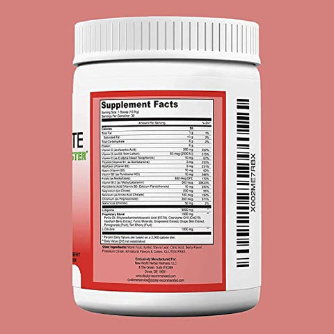 DOCTOR RECOMMENDED SUPPLEMENTS - Cardio Complete – Pó Suplemento para Apoio à Saúde Cardíaca – Booster de Óxido Nítrico 3 em 1 com 5.000mg de L-Arginina, 1.000mg de L-Citrulina e Bagas de Espinheiro
