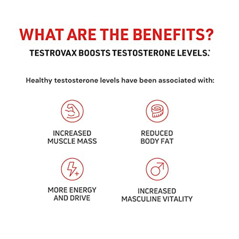 Novex Biotech - Testrovax, 90 Comprimidos – Melhor Estimulante de Testosterona para Homens – Vitaminas para Homens – Aumente a Testosterona – Estimulante de Testosterona – Aumento de Testosterona – 2700mg, 1 Pacote