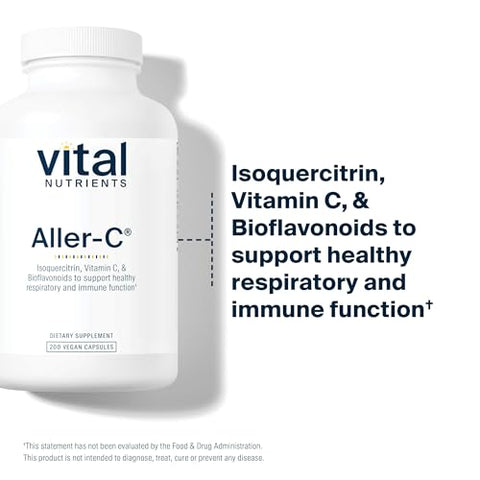 Aller-C | Suporte Vegano para Função Respiratória e Sinusal* | Isoquercitrina, Bromelina, Bioflavonoides | 60 cápsulas - Vital Nutrients