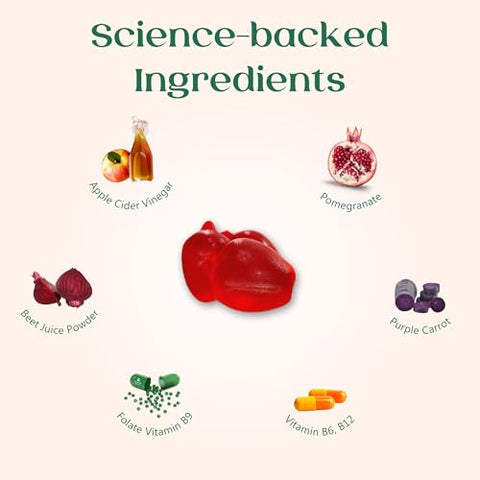 Facime - Keto Acv Gummies – Perda de Peso Avançada com Vinagre de Maçã – 1000MG com Romã, Beterraba em Pó, B12, Vegano Não GMO, Fabricado nos EUA, 60 Gummies
