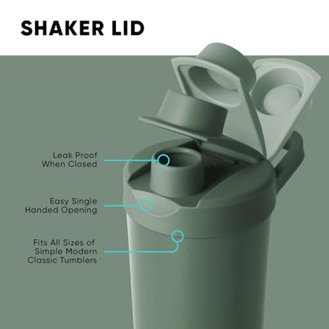 Garrafa Agitadora de Aço Inoxidável Simple Modern 24oz | Copo Isolado de Metal para Misturas de Proteína, Shakes e Pré-Treino | Coleção Rally | Olive Grove