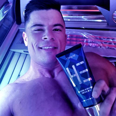 HE Loção Bronzeadora para Homens – Acelerador de Bronzeamento Indoor com Bronzer – Loção Bronzeadora Masculina para Rápido Resultado - Onyx