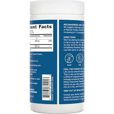 Calm Mind: Pó de Citrato de Magnésio L-Teanina, Suporte para uma Resposta Saudável ao Estresse, Sem Glúten - Natural Vitality